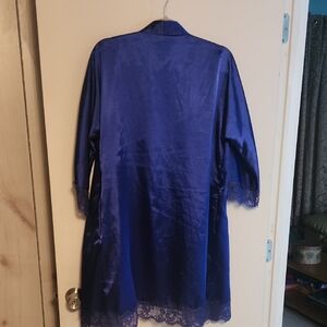Elegant Blue Satin Robe